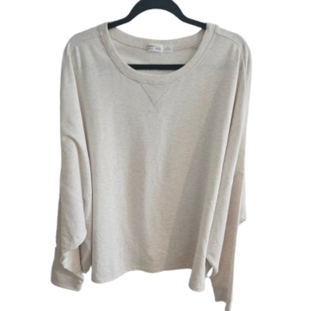 Hanes Originals Off-White Long Sleeve Lightweight Sweatshirt NWOT